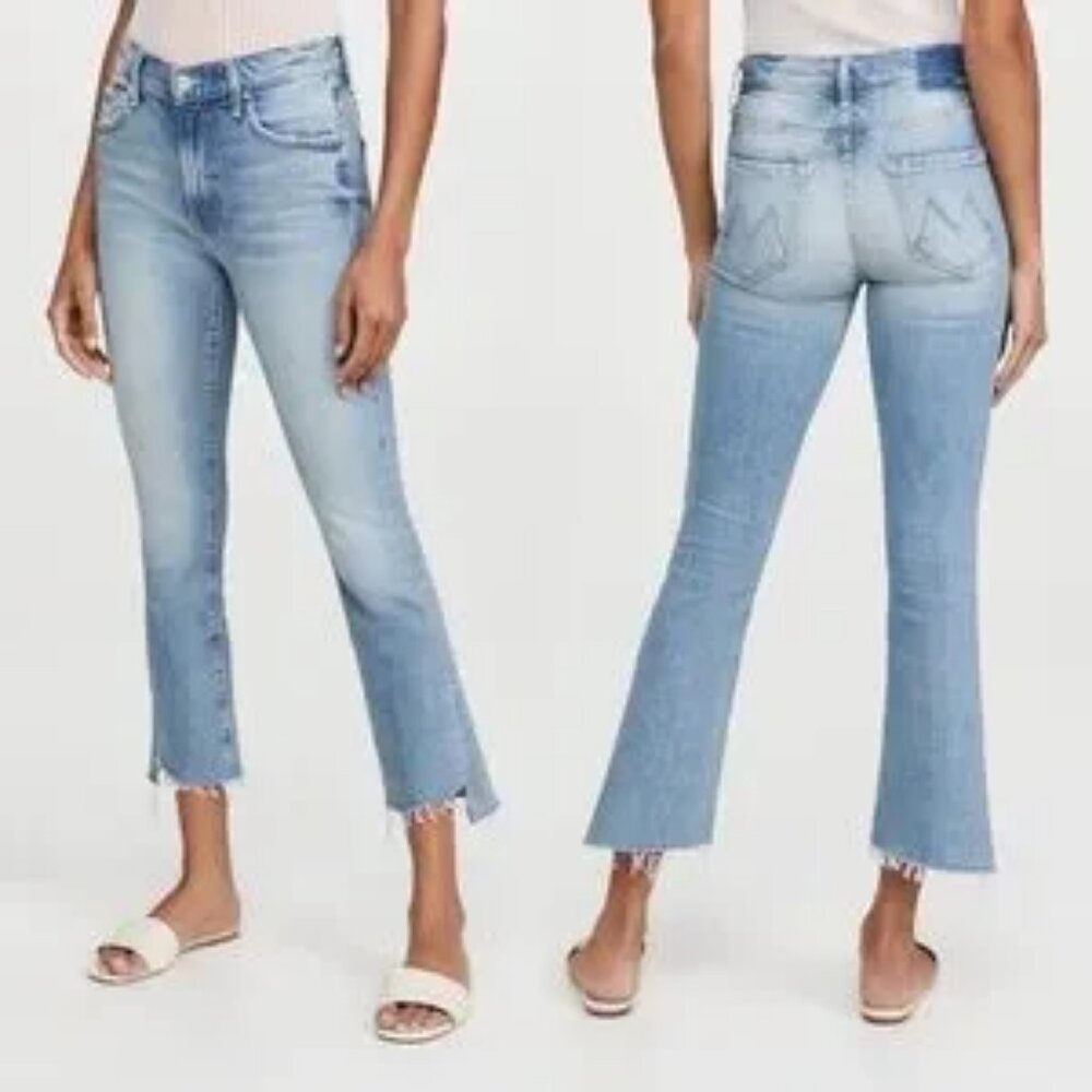 MOTHER Light Wash Cropped Ankle Jeans